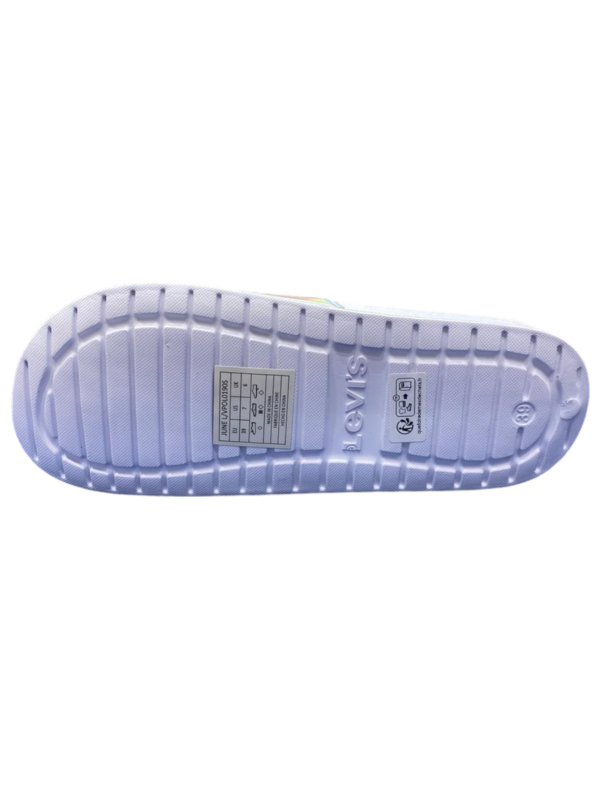 Ciabatta a fascia June bianca in gomma per bambino da mare-piscina con logo nero - Levi's 2 Ciabatta a fascia June bianca in gomma per bambino da mare-piscina con logo nero - Levi's