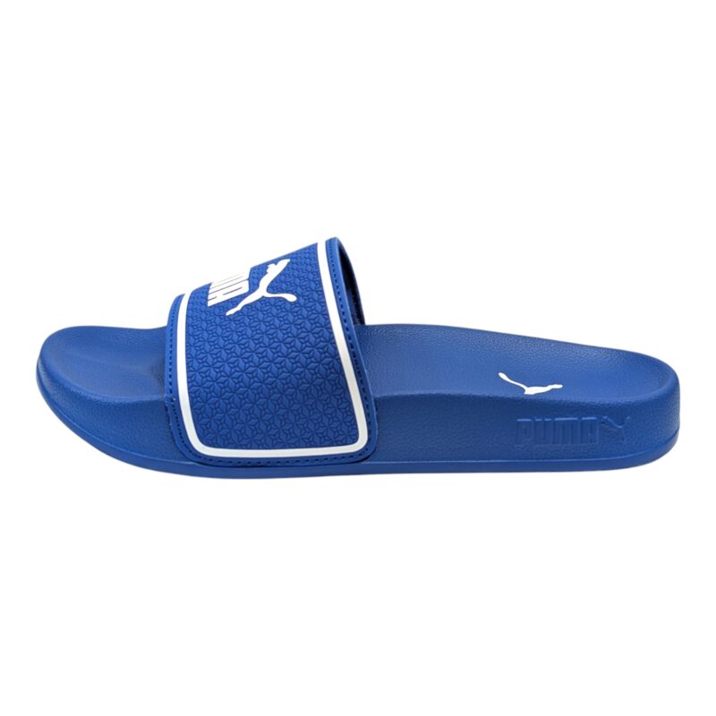 Ciabatta in gomma per bambino a fascia blu-bianca da mare e piscina - Puma 4 Ciabatta a fascia in gomma blu-bianca per bambino da mare e piscina - Puma