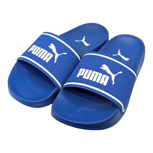 Ciabatta a fascia in gomma blu-bianca per bambino da mare e piscina - Puma
