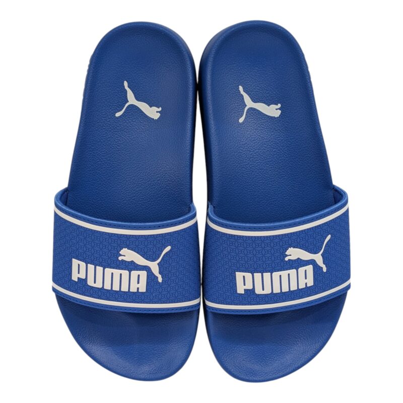 Ciabatta in gomma per bambino a fascia blu-bianca da mare e piscina - Puma 2 Ciabatta a fascia in gomma blu-bianca per bambino da mare e piscina - Puma