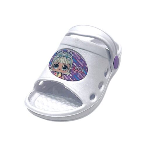 Ciabatta aperta per bambina LOL di colore bianco – Easy Shoes 17 Ciabatta aperta per bambina LOL bianca – Easy Shoes
