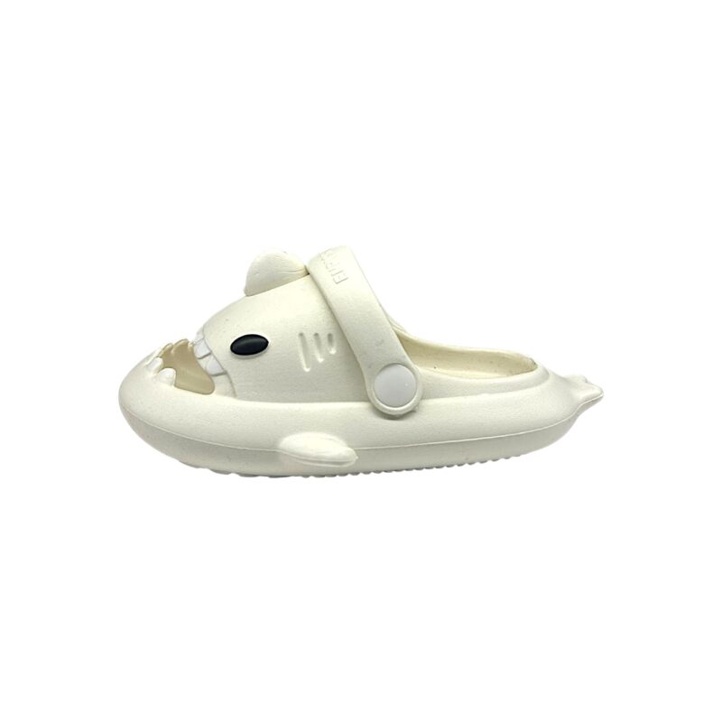 Ciabatta in gomma bianca per bambina tipo crocs a forma di squalo con fascia posteriore - Jomix Shoes 2 Ciabatta in gomma bianca per bambina tipo crocs a forma di squalo con fascia posteriore - Jomix Shoes