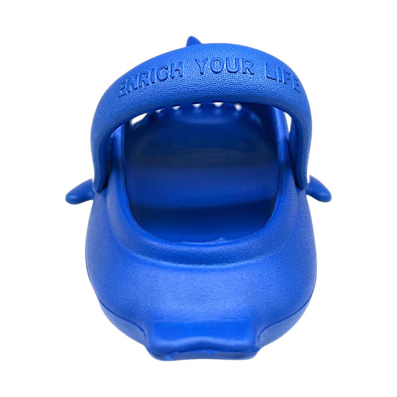 Ciabatta in gomma blu per bambino tipo crocs a forma di squalo con fascia posteriore - Jomix Shoes 3 Ciabatta in gomma blu per bambino tipo crocs a forma di squalo con fascia posteriore - Jomix Shoes