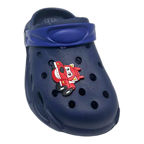 Ciabatta in gomma blu-rossa per bambino tipo crocs con applicazione decorativa - Hotsand 4 Ciabatta in gomma blu-rossa per bambino tipo crocs con applicazione decorativa - Hotsand