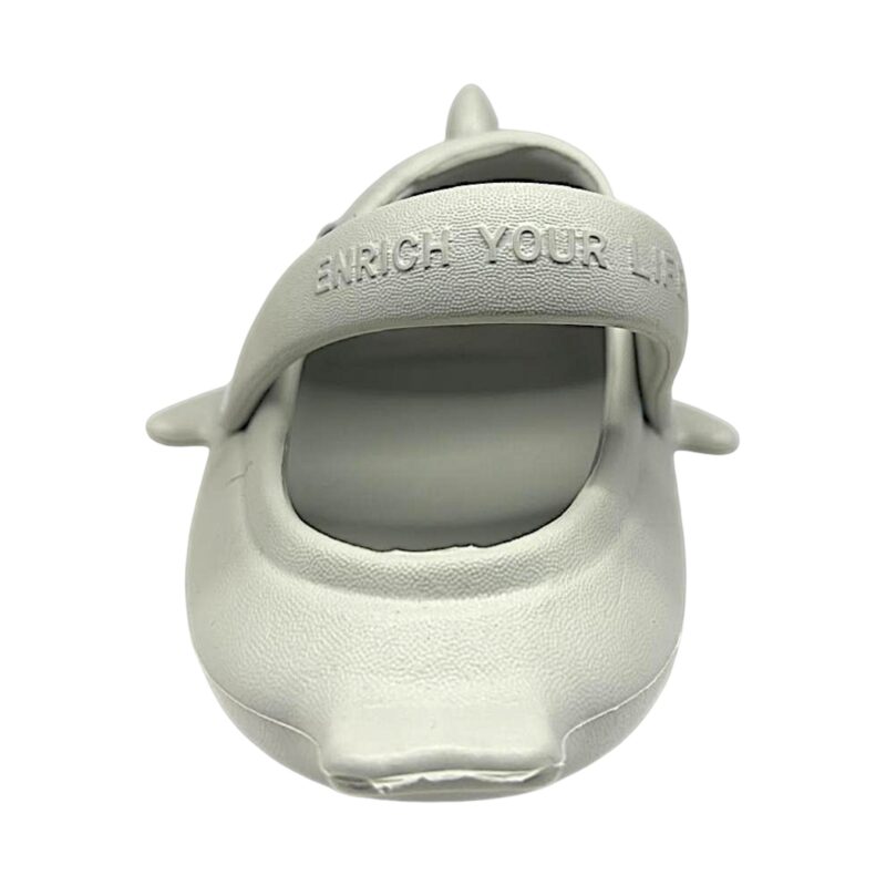 Ciabatta in gomma grigia per bambino tipo crocs a forma di squalo con fascia posteriore - Jomix Shoes 3 Ciabatta in gomma grigia per bambino tipo crocs a forma di squalo con fascia posteriore - Jomix Shoes