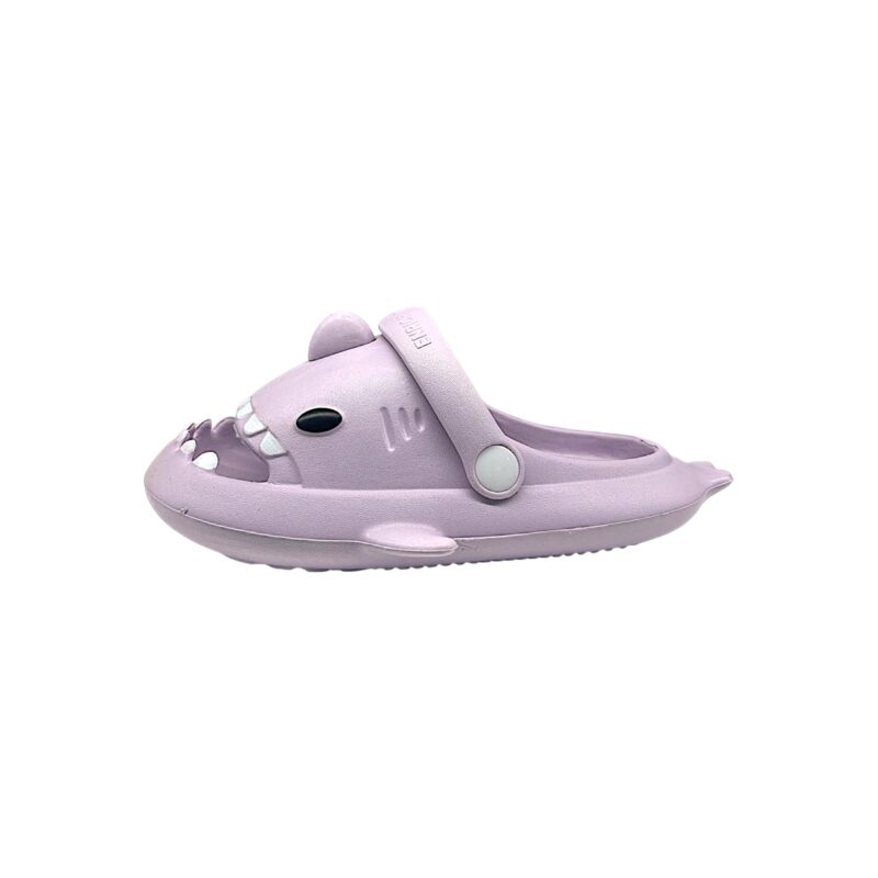 Ciabatta in gomma lilla per bambina tipo crocs a forma di squalo con fascia posteriore - Jomix Shoes 2 Ciabatta in gomma lilla per bambina tipo crocs a forma di squalo con fascia posteriore - Jomix Shoes