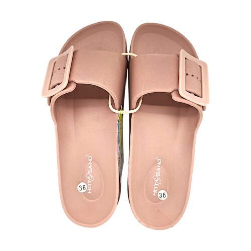 Ciabatta in gomma rosa per bambina con maxi fascia a fibbia maxi - Hotsand