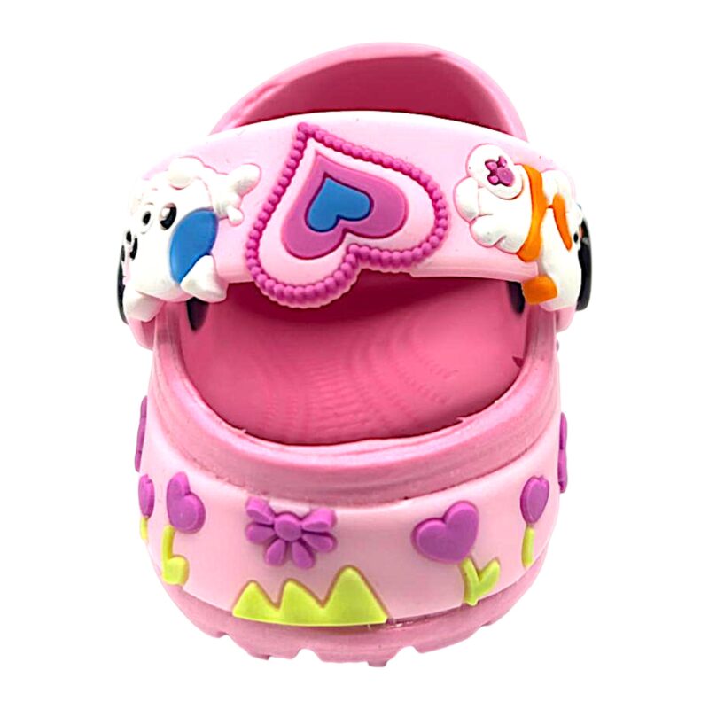 Ciabatta in gomma rosa per bambina tipo crocs con cuoricini, orsetti e fascia posteriore - Jomix Shoes 3 Ciabatta in gomma rosa per bambina tipo crocs con cuoricini, orsetti e fascia posteriore - Jomix Shoes