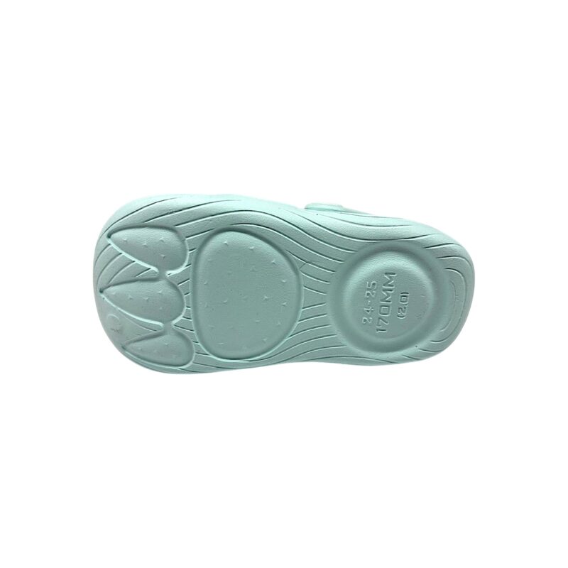 Ciabatta in gomma verde acqua per bambina tipo crocs con coniglietto, fiore e fascia posteriore - Jomix Shoes 4 Ciabatta in gomma verde acqua per bambina tipo crocs con coniglietto, fiore e fascia posteriore - Jomix Shoes