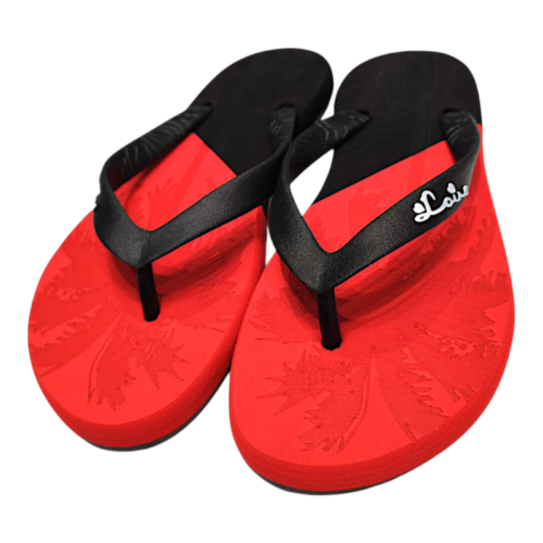 Ciabatta infradito da piscina bambino ragazzo rosso e nero in gomma – Duemele