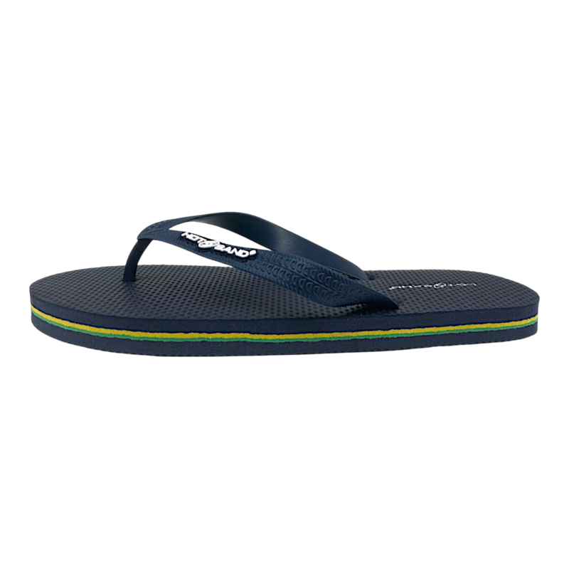 Ciabatta infradito in gomma blu scuro per bambino con logo sulla fascia - Hotsand 2 Ciabatta infradito in gomma blu scuro per bambino con logo sulla fascia - Hotsand