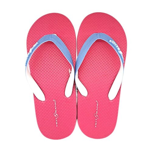 Ciabatta infradito in gomma fucsia per bambina con listini bicolore azzurro e bianco - Hotsand 12 Ciabatta infradito in gomma fucsia per bambina con listini bicolore azzurro e bianco - Hotsand