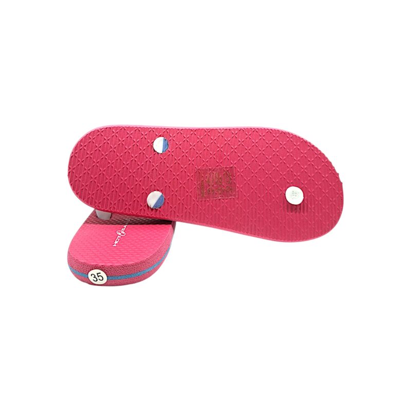 Ciabatta infradito in gomma fucsia per bambina con listini bicolore azzurro e bianco - Hotsand 2 Ciabatta infradito in gomma fucsia per bambina con listini bicolore azzurro e bianco - Hotsand