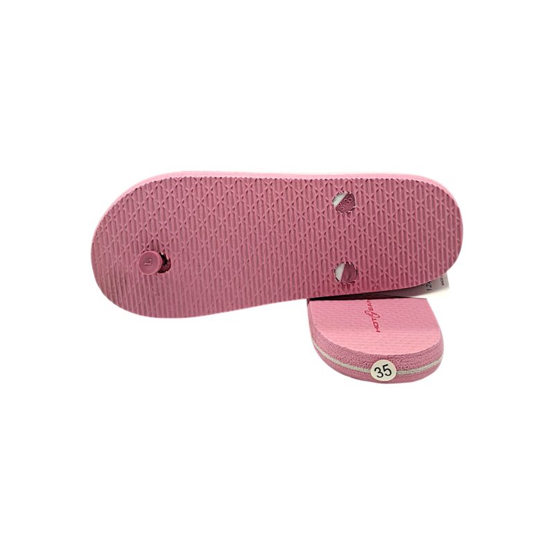 Ciabatta infradito in gomma rosa per bambina con listini bianchi - Hotsand 2 Ciabatta infradito in gomma rosa per bambina con listini bianchi - Hotsand
