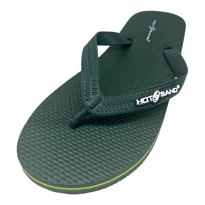 Ciabatta infradito in gomma verde palude per bambino con logo sulla fascia - Hotsand 1 Ciabatta infradito in gomma verde palude per bambino con logo sulla fascia - Hotsand