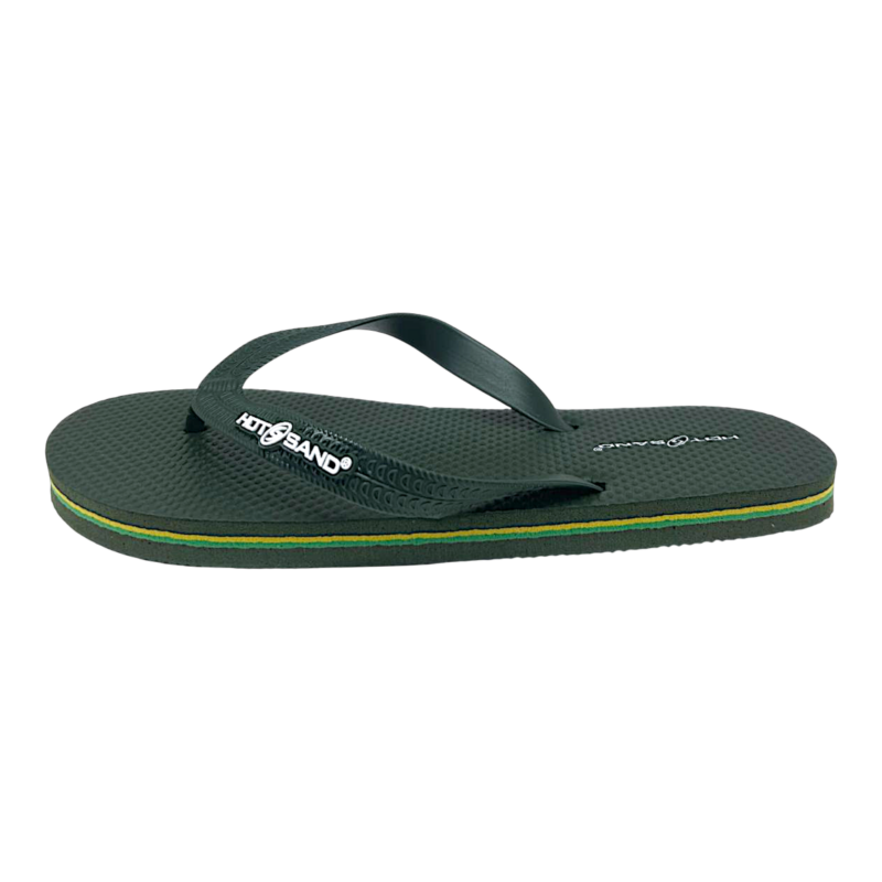 Ciabatta infradito in gomma verde palude per bambino con logo sulla fascia - Hotsand 2 Ciabatta infradito in gomma verde palude per bambino con logo sulla fascia - Hotsand