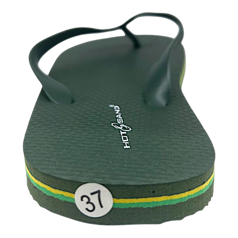 Ciabatta infradito in gomma verde palude per bambino con logo sulla fascia - Hotsand 3 Ciabatta infradito in gomma verde palude per bambino con logo sulla fascia - Hotsand