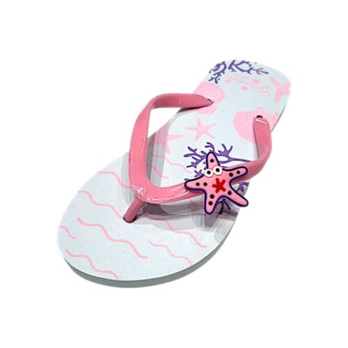 Sandalo infradito bianco-rosa per bambina con decorazioni marine – Giardino d'Oro 14 Ciabatta infradito per bambina bianca e rosa con decorazioni marine – Giardino d'Oro