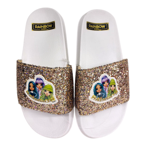 Ciabatta per bambina Rainbow High glitter platino – Easy Shoes 23 Ciabatta per bambina Rainbow High glitter platino – Easy Shoes