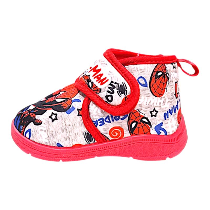 Ciabatta per scuola-asilo nido grigio-rossa per bambino con Spider-Man e strappo – Alek Moda Silver 2 Ciabatta per scuola-asilo nido grigio-rossa per bambino con Spider-Man e strappo – Alek Moda Silver