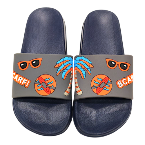 Ciabatta piscina grigio scuro con fantasia estiva – BACIO & BACIO