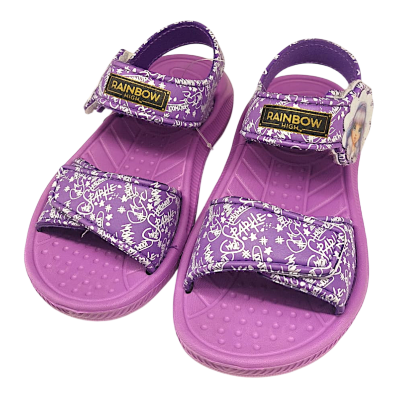 Ciabatta sandalo per bambina viola Rainbow High con doppio strappo – Easy Shoes 1 Ciabatta sandalo per bambina viola Rainbow High con doppio strappo – Easy Shoes