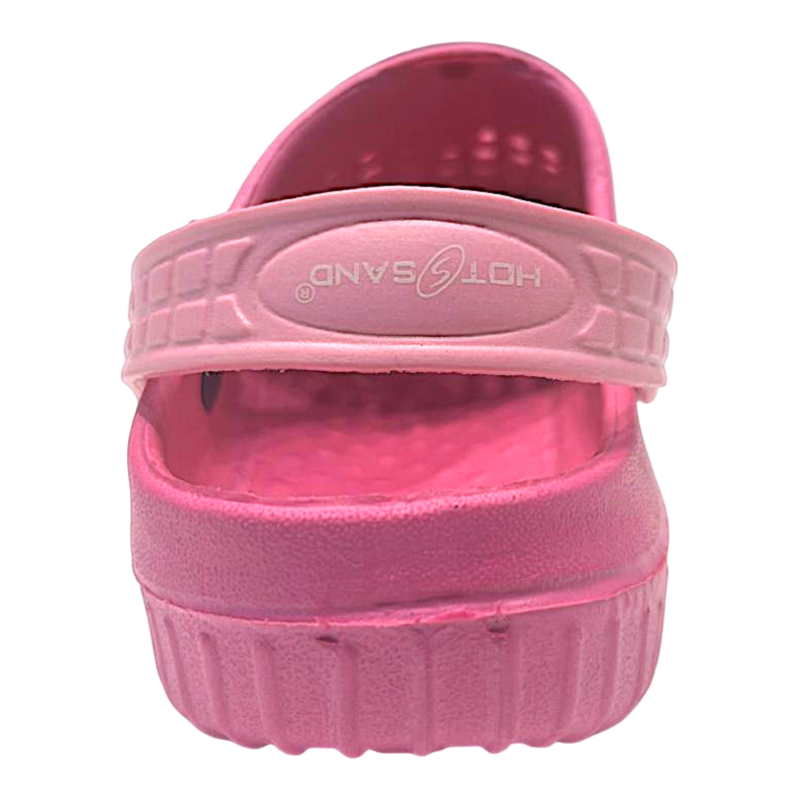 Ciabatta traforata in gomma fucsia per bambina tipo crocs con fiore decorativo - Hotsand 3 Ciabatta traforata in gomma fucsia per bambina tipo crocs con fiore decorativo - Hotsand