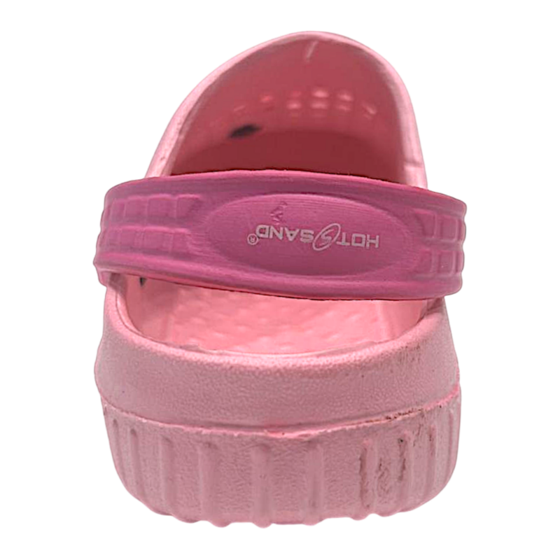 Ciabatta traforata in gomma rosa per bambina tipo crocs con fiore decorativo - Hotsand 3 Ciabatta traforata in gomma rosa per bambina tipo crocs con fiore decorativo - Hotsand