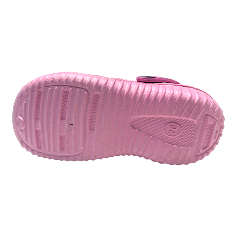 Ciabatta traforata in gomma rosa per bambina tipo crocs con fiore decorativo - Hotsand 4 Ciabatta traforata in gomma rosa per bambina tipo crocs con fiore decorativo - Hotsand