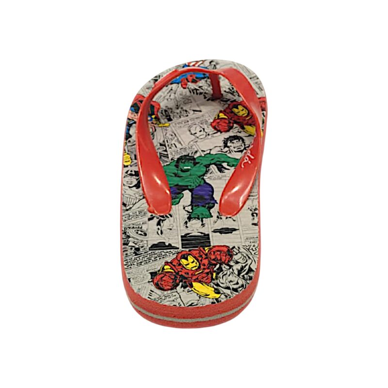 Pantofola, ciabatta con fascette infradito rosse per bambino con i supereroi Marvel - Cerdà 2 Ciabatte infradito rosse per bambino con i supereroi Marvel - Cerdà