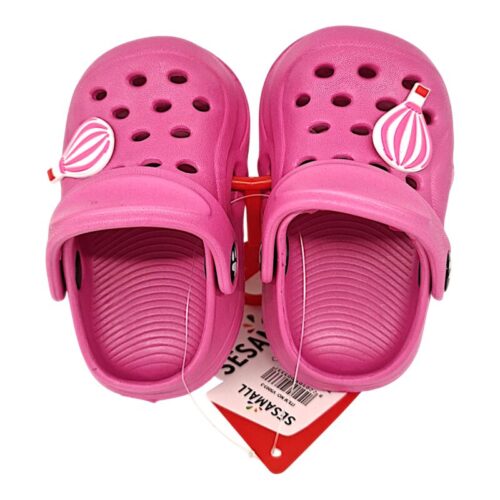 Ciabatte sabot per bambina tipo crocs fucsia con decori vari con chiusura fascia posteriore – Sesamall Shoes