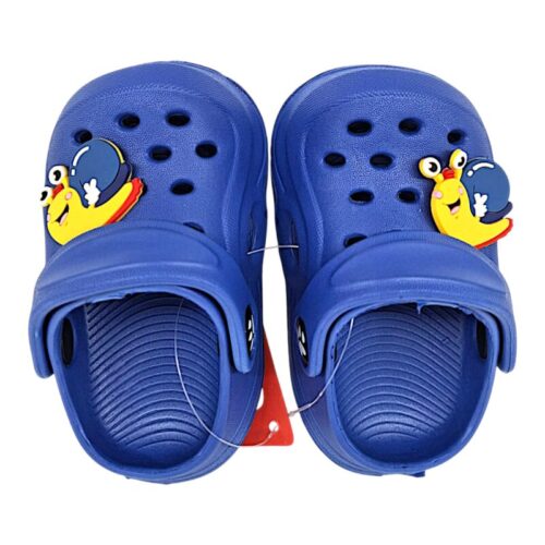 Ciabatte sabot per bambino tipo crocs blu navy con decori vari con chiusura fascia posteriore – Sesamall Shoes