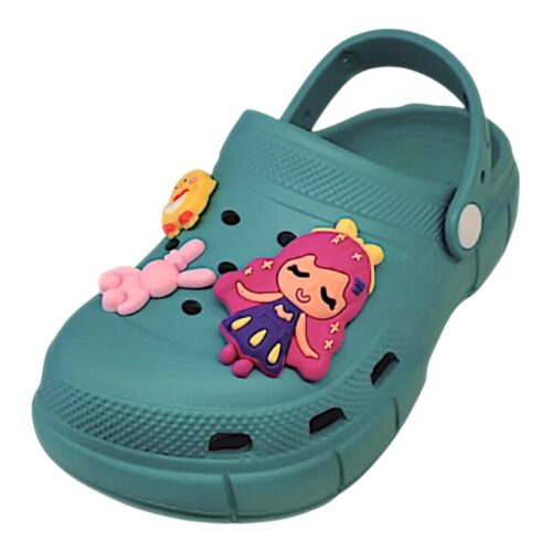 Ciabatte sabot tipo crocs verdi Tiffany a tema principessa per bambina – Sesamall Shoes