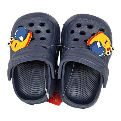 Ciabatte sabot unisex tipo crocs blu con decori vari e chiusura a fascia posteriore – Sesamall Shoes