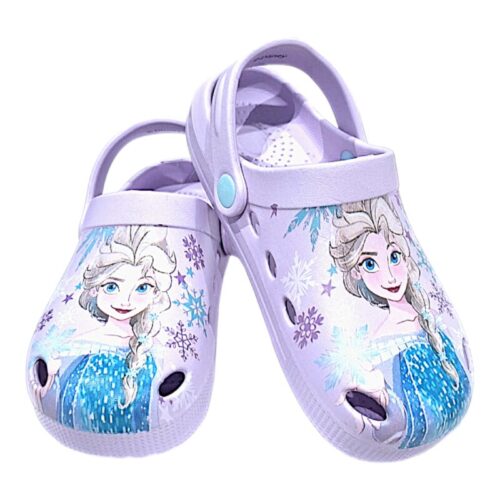 Ciabattina sandalo per bambina tipo Crocs Frozen lilla con fascetta posteriore – Alek Moda Silver 2 Ciabattina sandalo per bambina tipo Crocs Frozen lilla con fascetta posteriore – Silver
