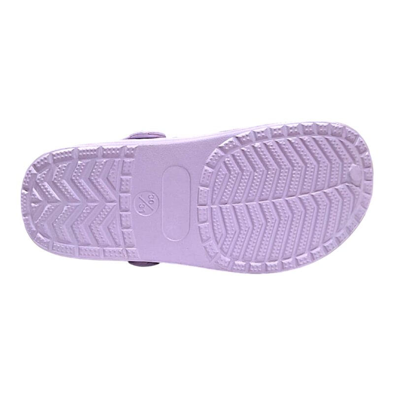 Ciabattina sandalo per bambina tipo Crocs Frozen lilla con fascetta posteriore – Alek Moda Silver 4 Ciabattina sandalo per bambina tipo Crocs Frozen lilla con fascetta posteriore – Silver