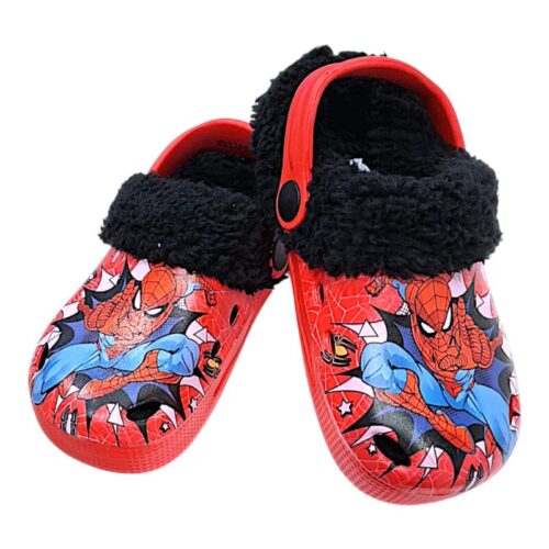 Ciabattina tipo Crocs imbottita rosso-nera per bambino con Spider-Man – Alek Moda Silver