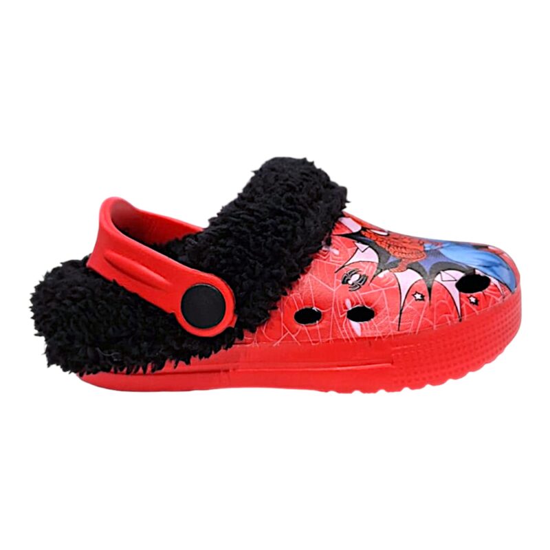 Ciabattina per bambino tipo Crocs imbottita rosso-nera con Spider-Man – Alek Moda Silver 2 Ciabattina tipo Crocs imbottita rosso-nera per bambino con Spider-Man – Alek Moda Silver