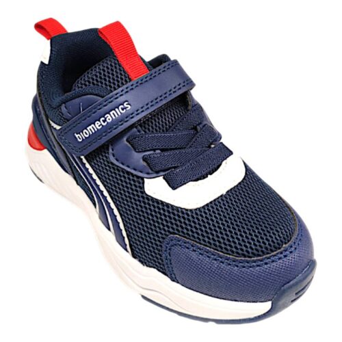 Ginnica blu-rosso retata con strappo e lacci elastici – Biomecanics