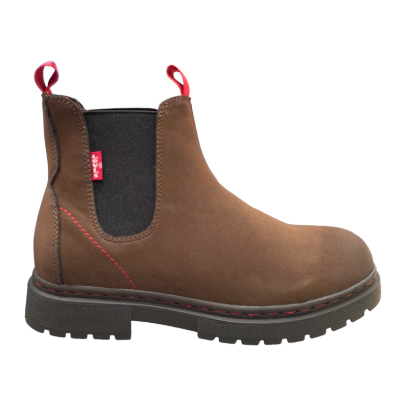 Mezzo stivale Ohio marrone in similpelle per bambino con elastici neri laterali - Levi's 2 Mezzo stivale Ohio marrone in similpelle per bambino con elastici neri laterali - Levi's
