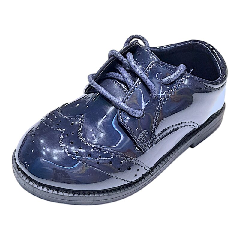 Mocassino navy lucido primi passi con lacci elastici – BACIO & BACIO 1 Mocassino navy lucido primi passi con lacci elastici – BACIO & BACIO