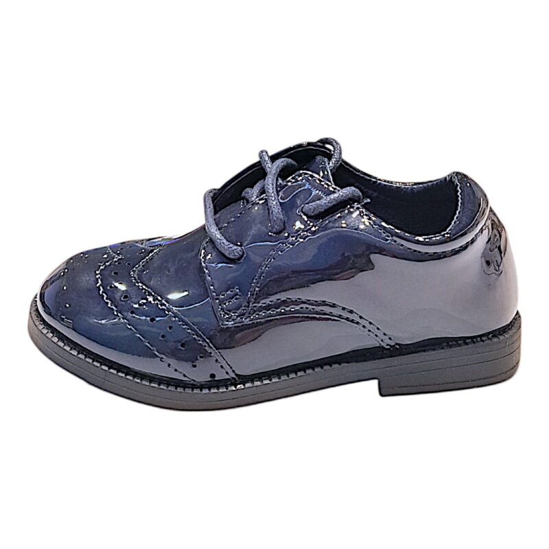 Mocassino navy lucido primi passi con lacci elastici – BACIO & BACIO 3 Mocassino navy lucido primi passi con lacci elastici – BACIO & BACIO