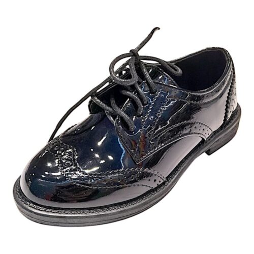 Mocassino nero lucido con lacci – BACIO & BACIO