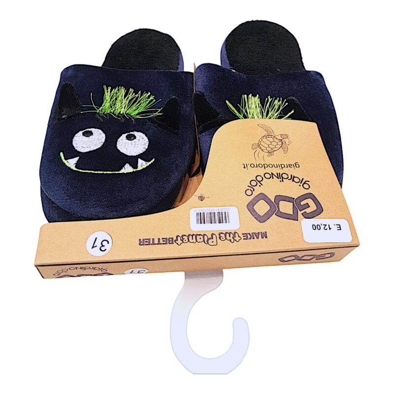Pantofole, ciabatte soft blu con mostro sorridente per bambino - Giardino d'Oro 1 Pantofole, ciabatte soft blu per bambino con mostro sorridente - Giardino d'Oro
