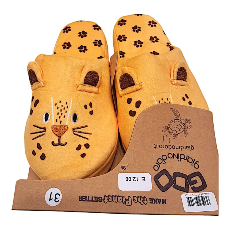 Pantofole, ciabatte soft gialle per bambino con tigre - Giardino d'Oro 1 Pantofole, ciabatte soft gialle per bambino con tigre - Giardino d'Oro