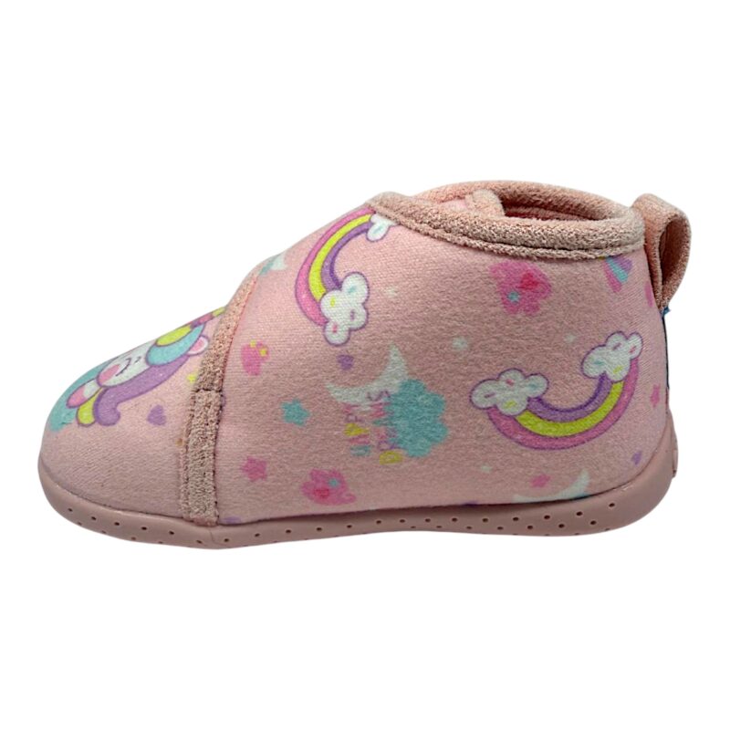 Pantofole nido barefoot rosa chiaro-multicolor per bambina con unicorno sulla punta e chiusura a strappo - Garvalín 3 Pantofole nido barefoot rosa chiaro-multicolor per bambina con unicorno sulla punta e chiusura a strappo - Garvalín