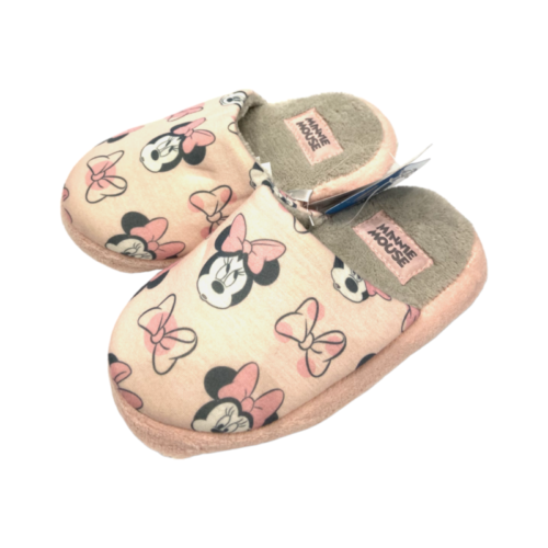 Pantofole per bambina aperte di colore rosa e grigio con Minnie - Cerdà