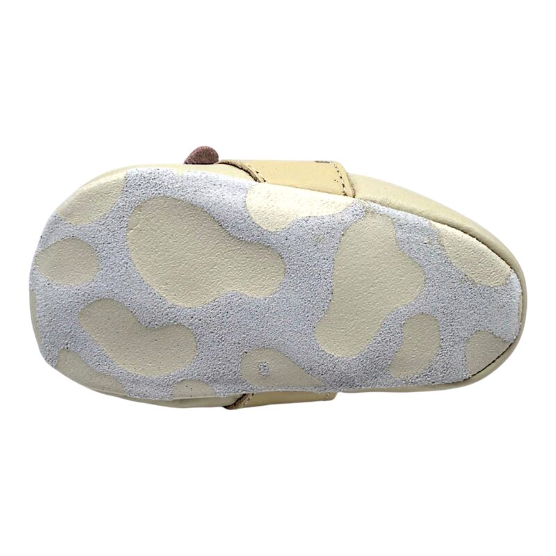 Pantofoline Soft Sole in pelle beige per bambina primi passi e patch con pecorella - Bobux 3 Pantofoline Soft Sole in pelle beige per bambina primi passi e patch con pecorella - Bobux