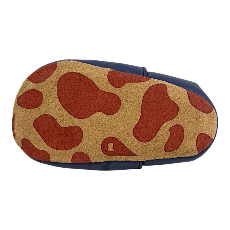 Pantofoline Soft Sole in pelle blu-multicolor per bambino primi passi e patch con trattore e animali della fattoria - Bobux 3 Pantofoline Soft Sole in pelle blu multicolor per bambino primi passi e patch con trattore e animali della fattoria - Bobux