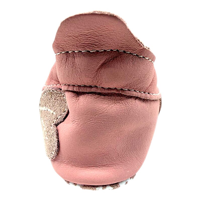 Pantofoline Soft Sole in pelle rosa antico per bambina primi passi e patch con pulcino - Bobux 2 Pantofoline Soft Sole in pelle rosa antico per bambina primi passi con pulcino - Bobux